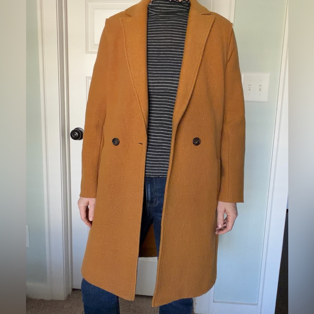 J. Crew | Daphne Boiled Wool Mustard Coat